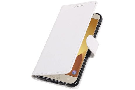 BAOHU Hoesje Geschikt voor Samsung Galaxy J7 2017 - Portemonnee hoesje booktype wallet case Wit