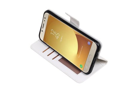 BAOHU Hoesje Geschikt voor Samsung Galaxy J7 2017 - Portemonnee hoesje booktype wallet case Wit