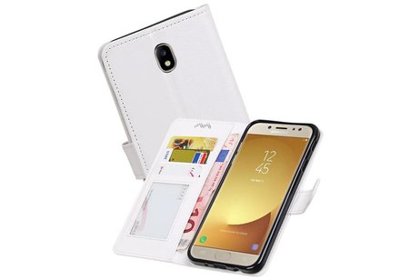 BAOHU Hoesje Geschikt voor Samsung Galaxy J7 2017 - Portemonnee hoesje booktype wallet case Wit