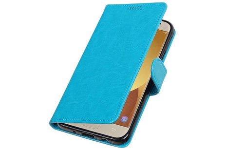 BAOHU Hoesje Geschikt voor Samsung Galaxy J7 2017 - Portemonnee hoesje booktype wallet Turquoise