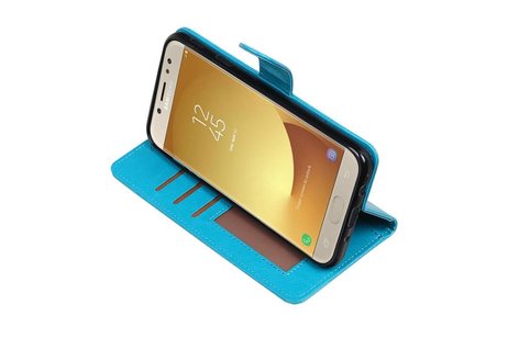 BAOHU Hoesje Geschikt voor Samsung Galaxy J7 2017 - Portemonnee hoesje booktype wallet Turquoise