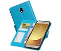 BAOHU Hoesje Geschikt voor Samsung Galaxy J7 2017 - Portemonnee hoesje booktype wallet Turquoise