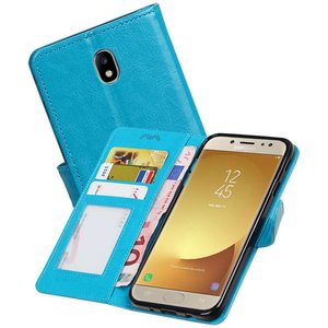 BAOHU Hoesje Geschikt voor Samsung Galaxy J7 2017 - Portemonnee hoesje booktype wallet Turquoise