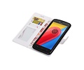 BAOHU Hoesje Geschikt voor Motorola Moto C - Portemonnee hoesje booktype wallet case Wit