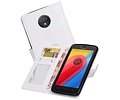 BAOHU Hoesje Geschikt voor Motorola Moto C - Portemonnee hoesje booktype wallet case Wit
