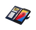 BAOHU Hoesje Geschikt voor Motorola Moto C - Portemonnee hoesje booktype wallet case Donkerblauw
