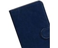 Moto C Portemonnee hoesje booktype wallet case Donkerblauw