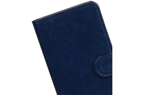 BAOHU Hoesje Geschikt voor Motorola Moto C - Portemonnee hoesje booktype wallet case Donkerblauw