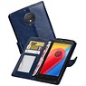 BAOHU Moto C Portemonnee hoesje booktype wallet case Donkerblauw