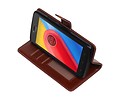 BAOHU Hoesje Geschikt voor Motorola Moto C - Portemonnee hoesje booktype wallet case Bruin