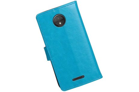 Moto C Portemonnee hoesje booktype wallet case Turquoise