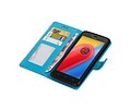 Moto C Portemonnee hoesje booktype wallet case Turquoise