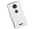 BAOHU Hoesje Geschikt voor Motorola Moto C Plus - Portemonnee hoesje booktype wallet case Wit
