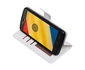 BAOHU Hoesje Geschikt voor Motorola Moto C Plus - Portemonnee hoesje booktype wallet case Wit