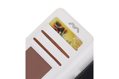 Hoesje Geschikt voor Motorola Moto C Plus - Portemonnee hoesje booktype wallet case Wit