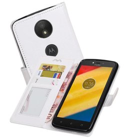 BAOHU Moto C Plus Portemonnee hoesje booktype wallet case Wit