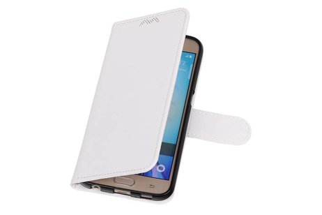 BAOHU Hoesje Geschikt voor Samsung Galaxy S6 - Portemonnee hoesje booktype wallet case Wit