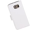 BAOHU Hoesje Geschikt voor Samsung Galaxy S6 - Portemonnee hoesje booktype wallet case Wit