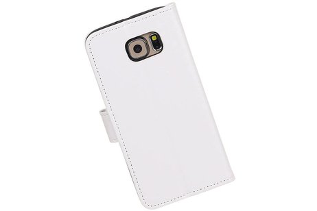 Galaxy S6 Portemonnee hoesje booktype wallet case Wit