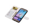 BAOHU Hoesje Geschikt voor Samsung Galaxy S6 - Portemonnee hoesje booktype wallet case Wit
