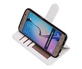 BAOHU Hoesje Geschikt voor Samsung Galaxy S6 - Portemonnee hoesje booktype wallet case Wit