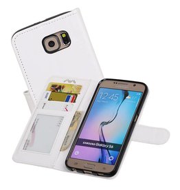 Samsung Galaxy S6 Portemonnee hoesje booktype wallet case Wit