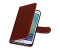 BAOHU Hoesje Geschikt voor Samsung Galaxy S6 Edge - Portemonnee hoesje booktype wallet case Bruin