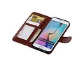 BAOHU Hoesje Geschikt voor Samsung Galaxy S6 Edge - Portemonnee hoesje booktype wallet case Bruin