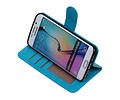 BAOHU Hoesje Geschikt voor Samsung Galaxy S6 Edge - Portemonnee hoesje booktype wallet Turquoise