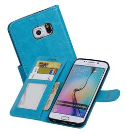 Samsung Galaxy S6 Edge Portemonnee hoesje booktype wallet Turquoise