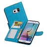 Samsung Galaxy S6 Edge Portemonnee hoesje booktype wallet Turquoise