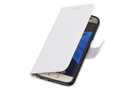 BAOHU Hoesje Geschikt voor Samsung Galaxy S7 - Portemonnee hoesje booktype wallet case Wit