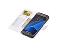 BAOHU Hoesje Geschikt voor Samsung Galaxy S7 - Portemonnee hoesje booktype wallet case Wit