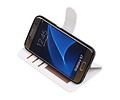 BAOHU Hoesje Geschikt voor Samsung Galaxy S7 - Portemonnee hoesje booktype wallet case Wit