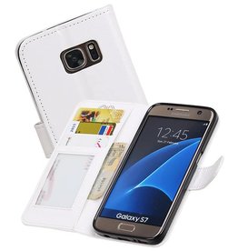 BAOHU Samsung Galaxy S7 Portemonnee hoesje booktype wallet case Wit