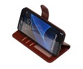 BAOHU Hoesje Geschikt voor Samsung Galaxy S7 Edge - Portemonnee hoesje booktype wallet case Bruin