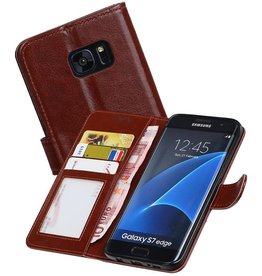 Samsung Galaxy S7 Edge Portemonnee hoesje booktype wallet case Bruin