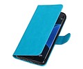 BAOHU Hoesje Geschikt voor Samsung Galaxy S7 Edge - Portemonnee hoesje booktype wallet Turquoise