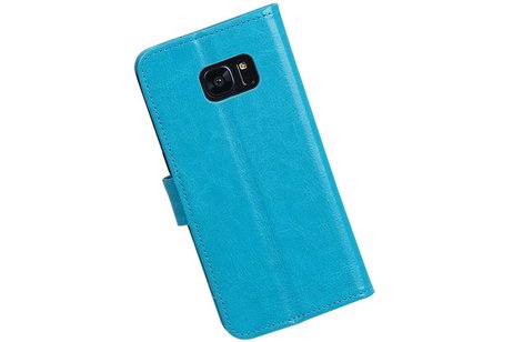 BAOHU Hoesje Geschikt voor Samsung Galaxy S7 Edge - Portemonnee hoesje booktype wallet Turquoise