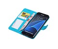 BAOHU Hoesje Geschikt voor Samsung Galaxy S7 Edge - Portemonnee hoesje booktype wallet Turquoise