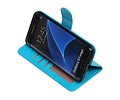 BAOHU Hoesje Geschikt voor Samsung Galaxy S7 Edge - Portemonnee hoesje booktype wallet Turquoise