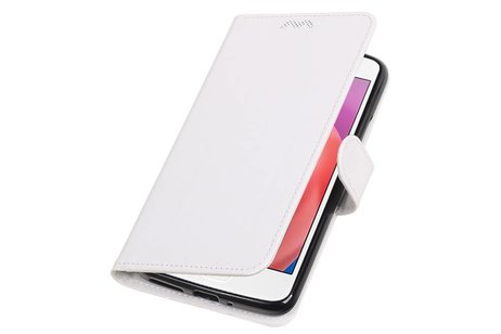 BAOHU Hoesje Geschikt voor Motorola Moto E4 Plus - Portemonnee hoesje booktype wallet case Wit