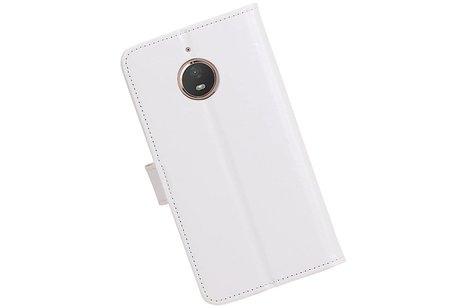 Moto E4 Plus Portemonnee hoesje booktype wallet case Wit