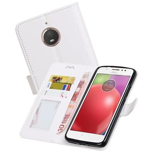 BAOHU Hoesje Geschikt voor Motorola Moto E4 Plus - Portemonnee hoesje booktype wallet case Wit