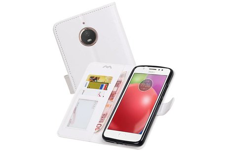 BAOHU Hoesje Geschikt voor Motorola Moto E4 Plus - Portemonnee hoesje booktype wallet case Wit