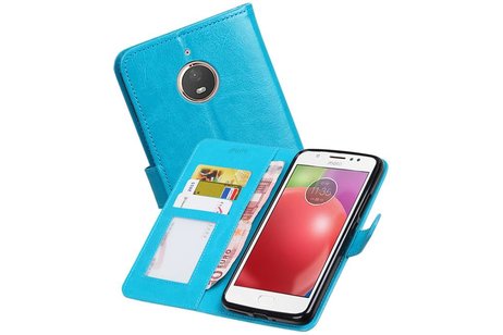 BAOHU Hoesje Geschikt voor Motorola Moto E4 Plus - Portemonnee hoesje booktype wallet Turquoise