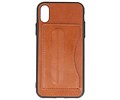 Standing TPU Wallet Case voor iPhone X Bruin