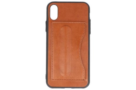 Standing TPU Wallet Case voor iPhone X Bruin