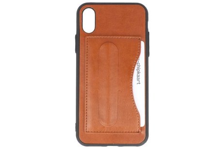 BAOHU Standing TPU Wallet Case - Hoesje Geschikt voor iPhone X Bruin