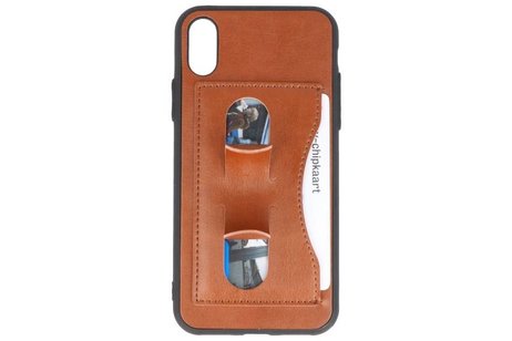 Standing TPU Wallet Case voor iPhone X Bruin